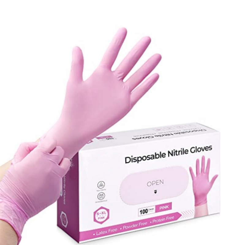 Garden Gloves - Guanti Monouso in Nitrile Rosa per
