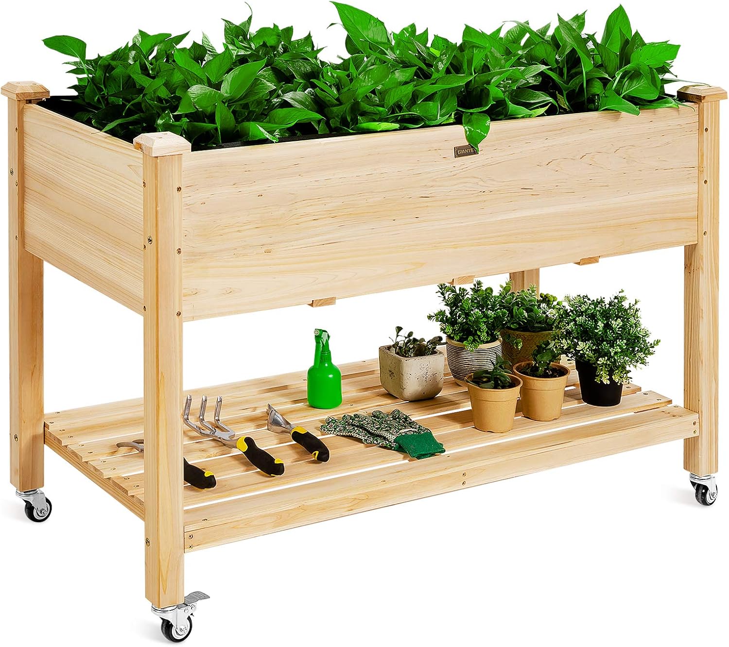 Raised Garden Bed - Fioriera rialzata in legno su ruote