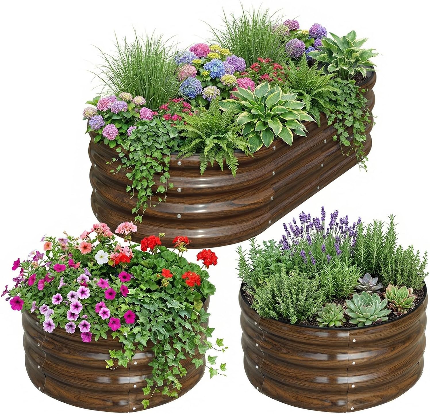Raised Garden Bed - Kit di 3 Aiuole Rialzate in