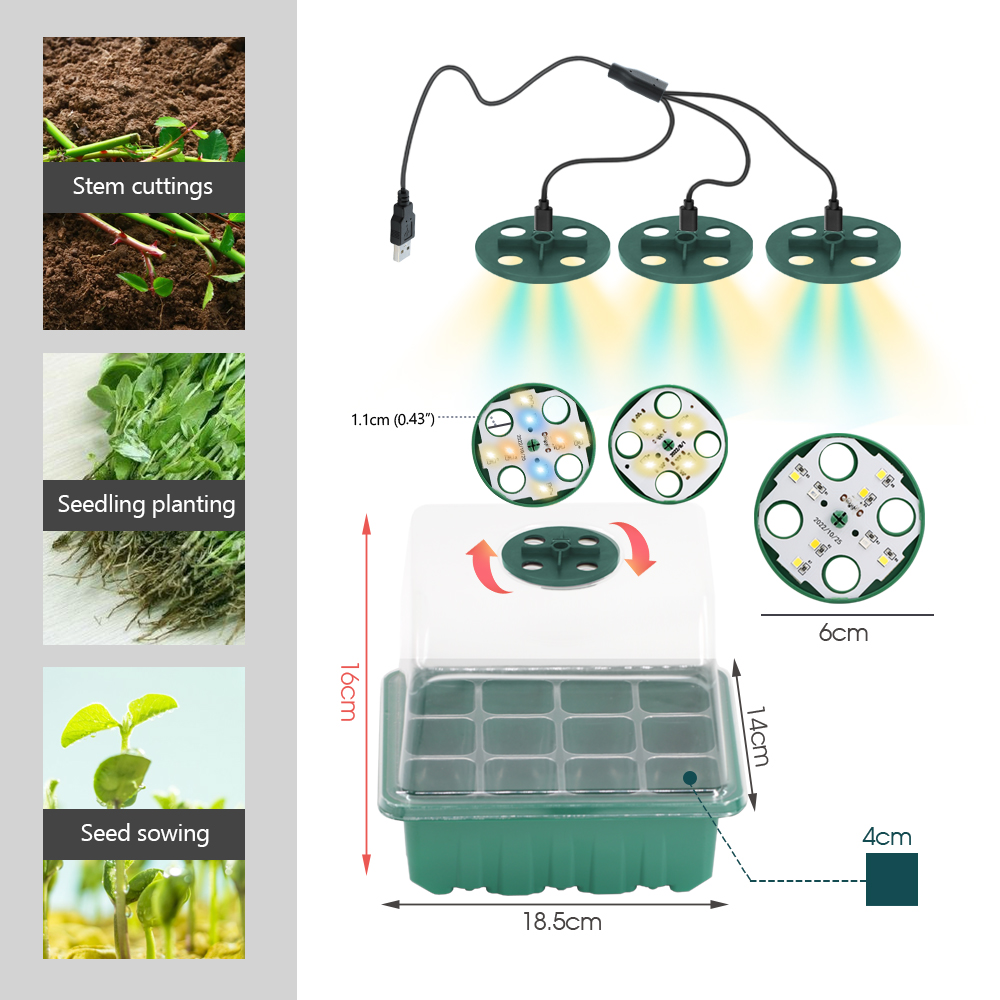 Vasi per vivaio a LED con vass - Seed Starter Tray recensione e prezzo